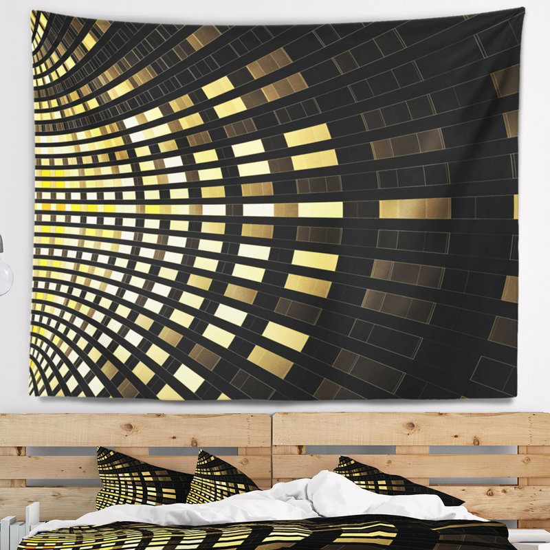 Tapisserie à pixels carrés abstraits abstraits, H 32 po x l 39 po