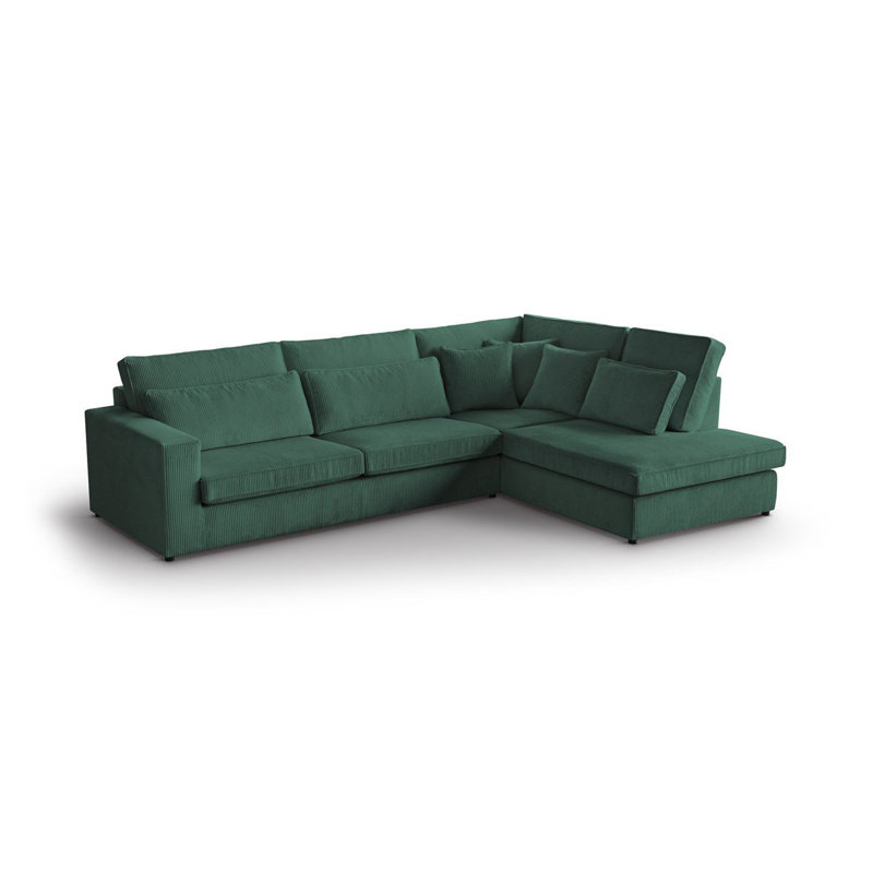 Preslea 6 Seater Sofa & Chaise, Right Hand Facing, Green