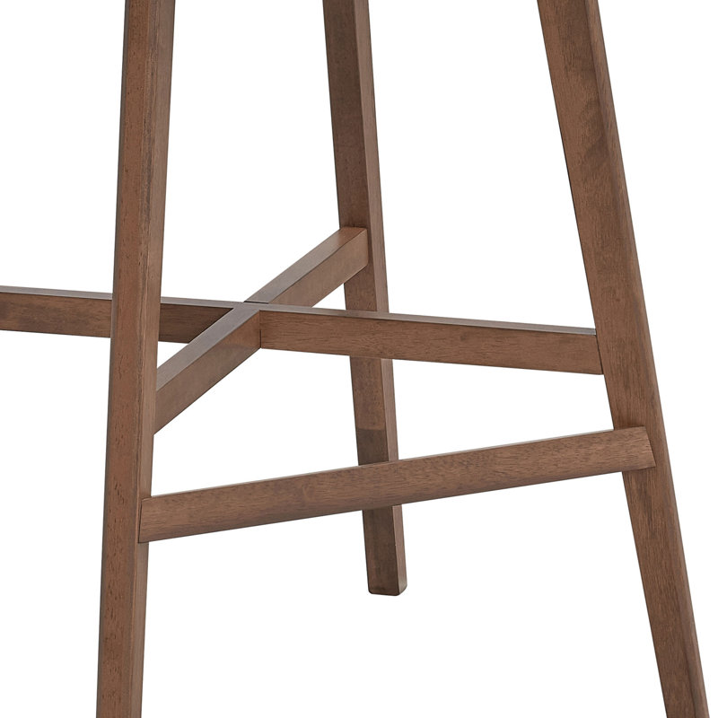 Wooden Bar Chairs Set Of 2, Walnut