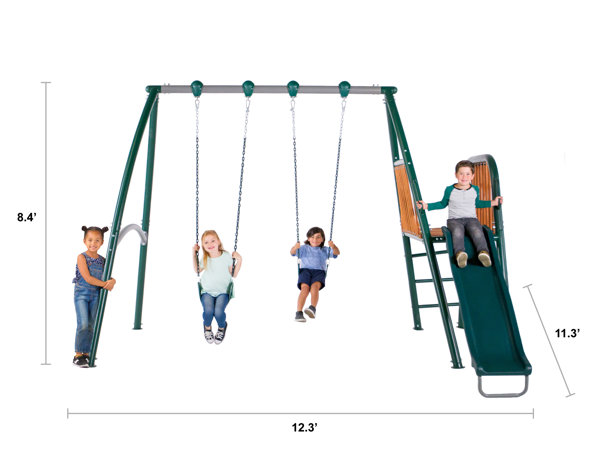 Himimi Ensemble de balançoire en métal 6 en 1 pour enfants pour l'extérieur  - 440 lb et Commentaires - Wayfair Canada