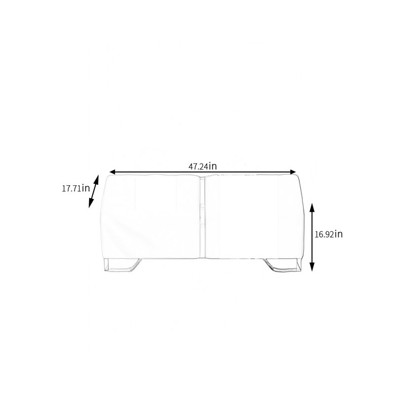 Banc de rangement Seretha, Gris, H 16,92 po x l 47,24 po x P 17,71 po