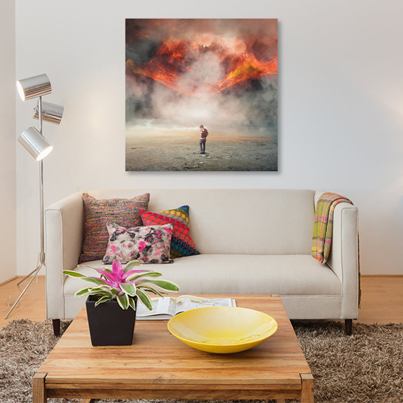 Reproduction d'art graphique sur toile tendue, H 18 po x l 18 po x P 1,5 po, Toile tendue, Pas de tapis