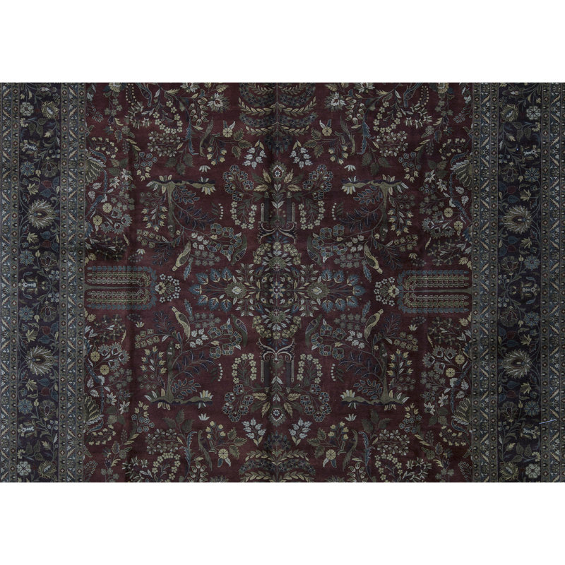 Tapis rouille et brun de haute qualité noué à la main