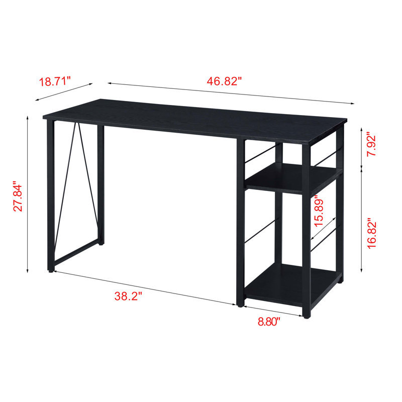 Ramp desk with finish, Black