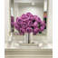 Large Purple English Rose Centerpiece In Tall Silver Vase - Luxury Decor