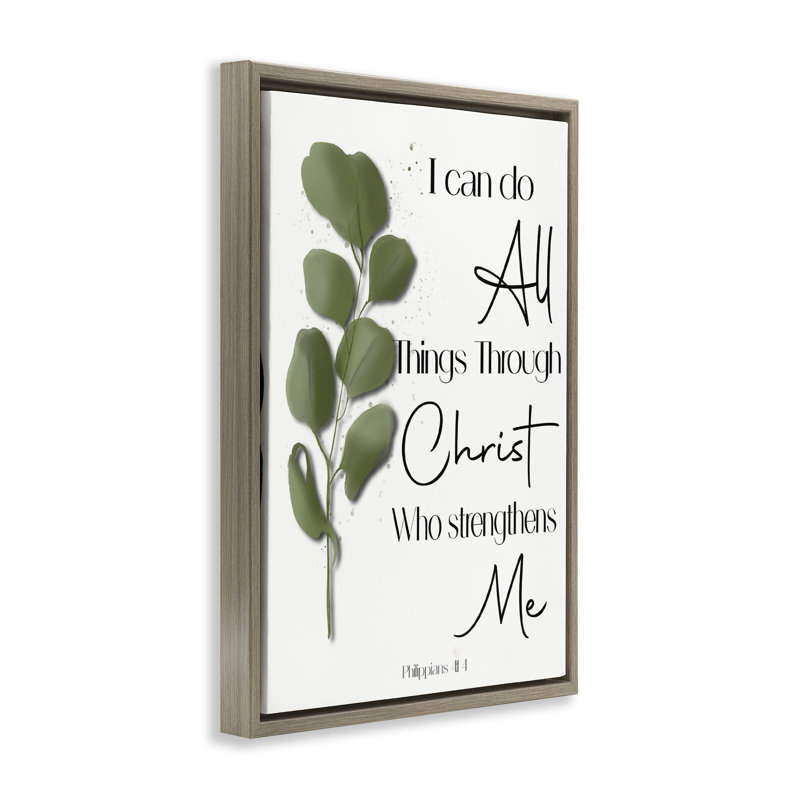 Cadre flottant Proverb & Herb Sprig, design par Amber Clarkson, H 31 po x l 21 po, Cadre flottant orme Montalcino