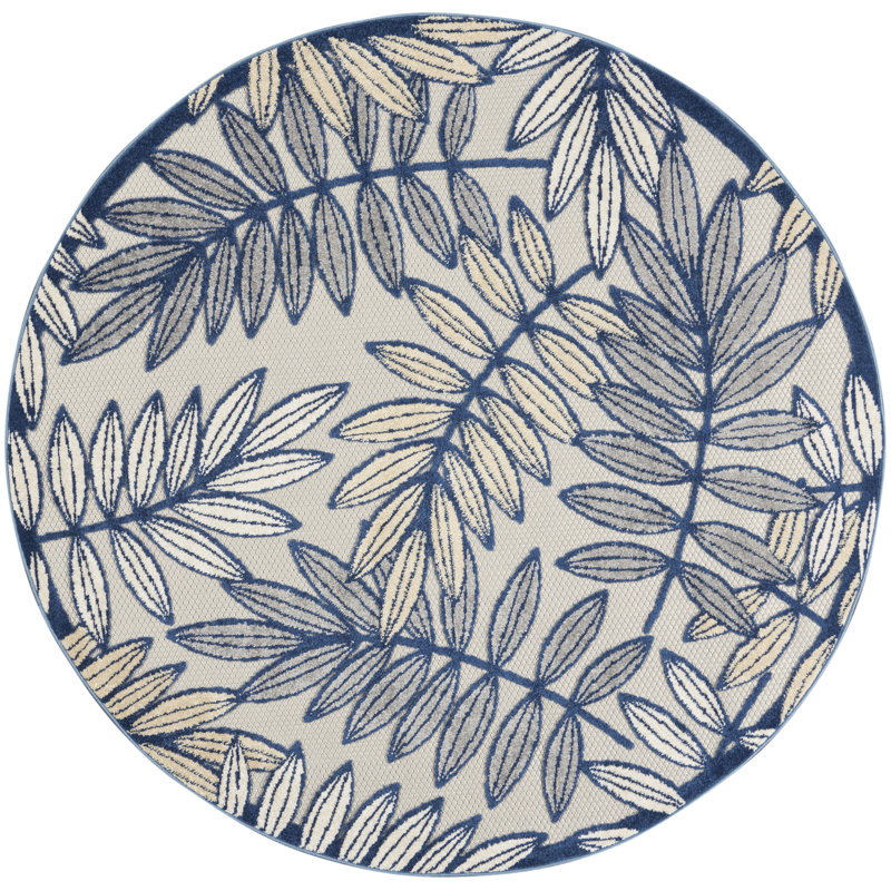 Adiya Floral Indoor Rug, Round 5'3"