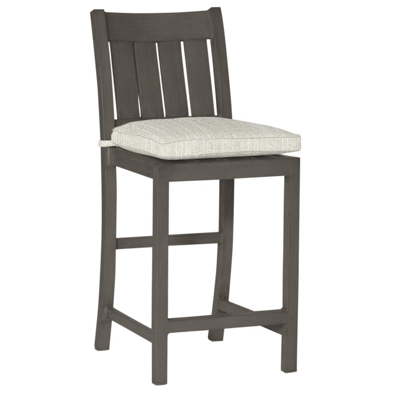 Tabouret de comptoir d'extérieur club 24 po, Pas de soudure, Rollo crème, Gris ardoise