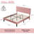 Pink Full Size Velvet Upholstered Platform Bed Frame with Diamond Tufted Headboard, No Box Spring Needed-812015934-805318854