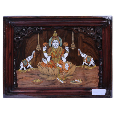 Goddess Gajalakshmi | Mysore Painting | Wood Painting From Mysore