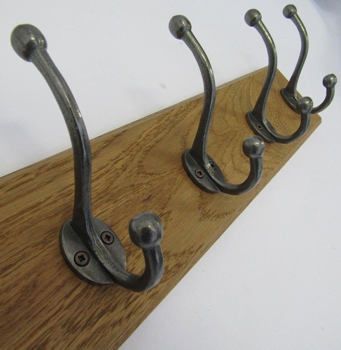 Solid Wood Wall 3 - Hook Wall Mounted Coat Rack Ironmongery World