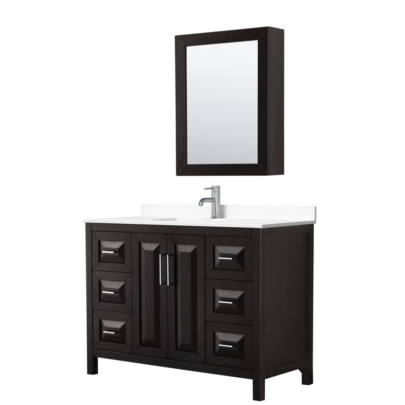 Daria 48'' W Single Vanity, Dark Espresso, Polished Chrome