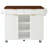 52" Fluted Kitchen Island with Drop Leaf, Power Outlet, White MDF Kitchen Storage Cart with Adjustable Shelves, 2 Doors and 2 Drawers, Rolling Island Table for Kitchen, Dining Room-129950560