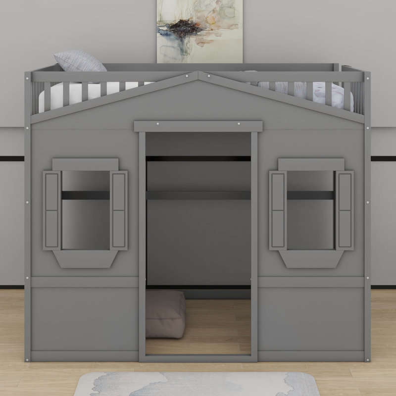 Lit mezzanine simple avec échelle, Gris