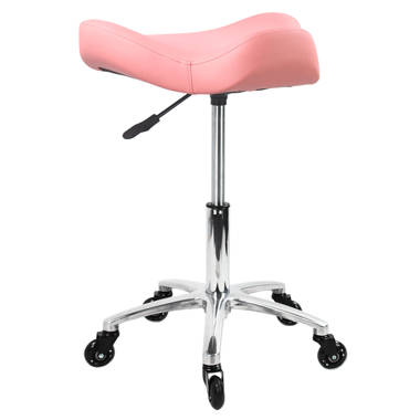 Arowyn Backed Adjustable Height Lab Stool with Wheels