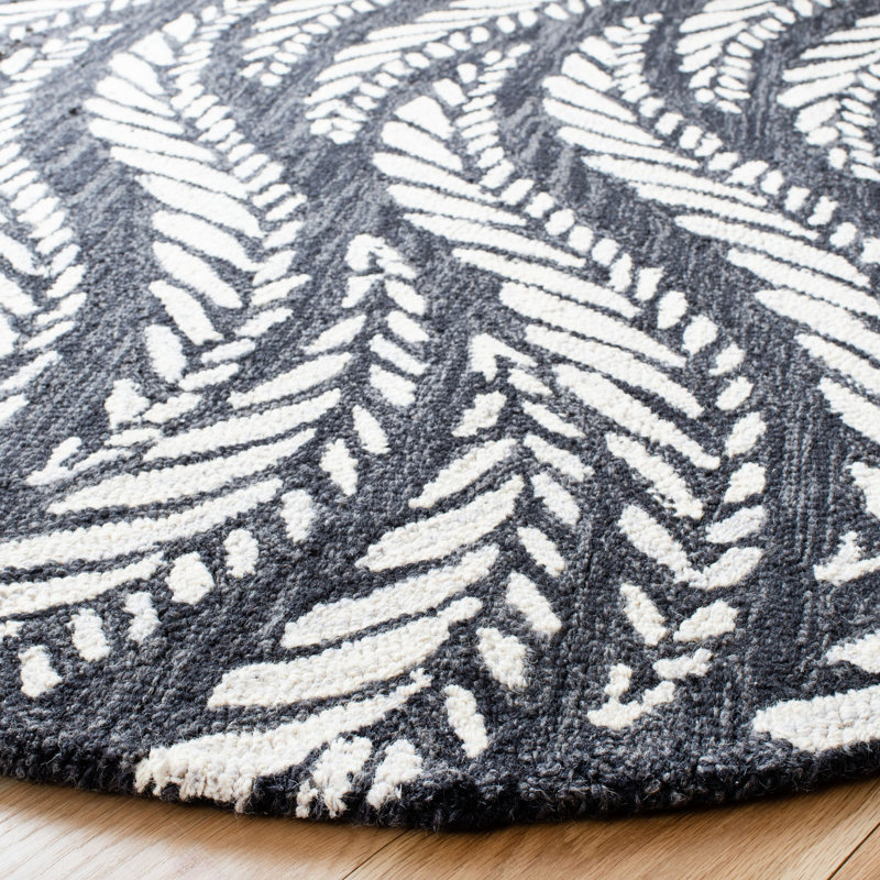 Tapis floral en laine / coton touffeté à la main Kahlo, Rectangle 4 pi x 6 pi