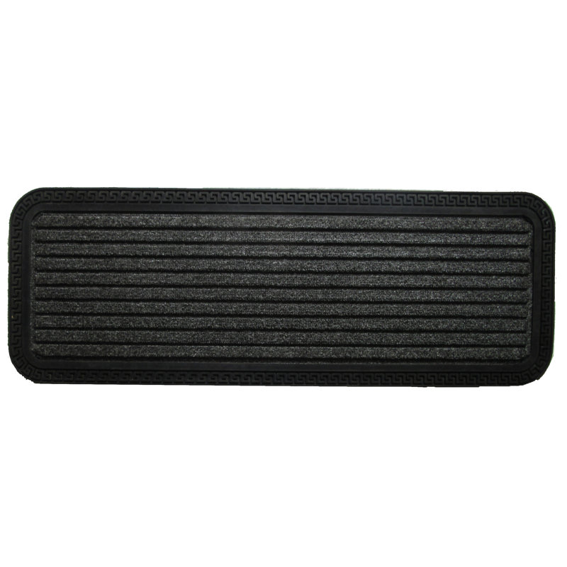 Tapis d'escalier gris / noir Bayne, Rectangulaire 10 pi x 2 pi 6 po