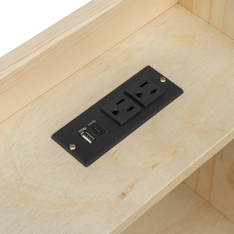 Lits avec rangement à DEL, lit simple en bois de pin pour enfants