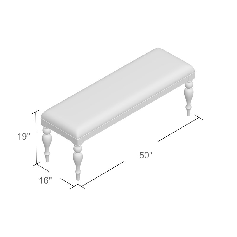 Alvy Linen Upholstered Bench, White