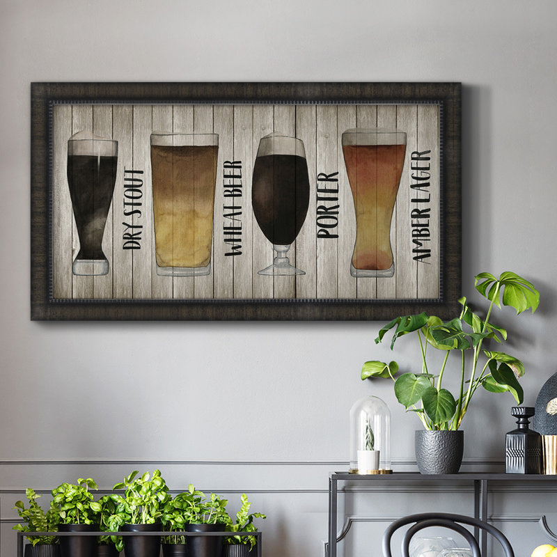 " Beer Chart II ", Black, 29" H x 53" W x 1" D