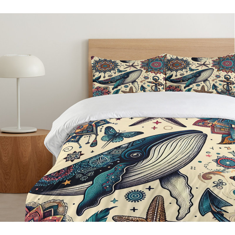 Nautical Duvet Cover, King Duvet Cover + 2 Standard Shams