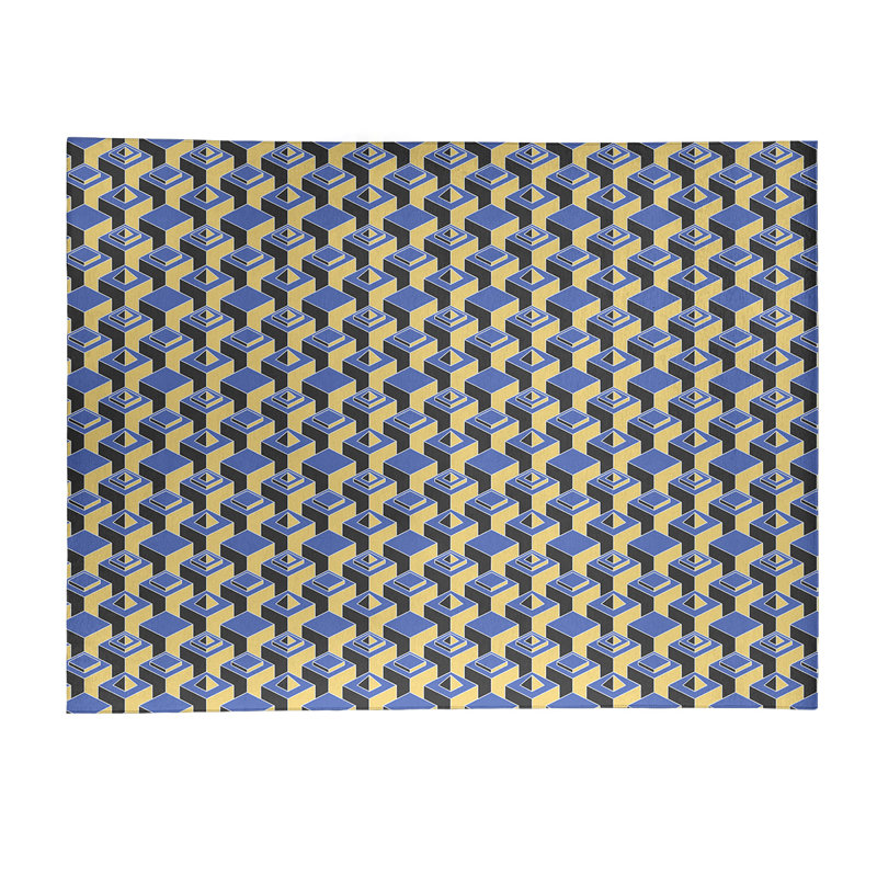 Tapis noir/bleu/ivoire skyscrapers dark, Rectangle 5 pi x 7 pi