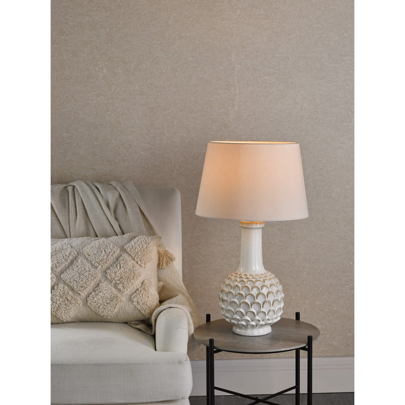 Edlyn Table Lamp Reactive Glaze Base Only, White