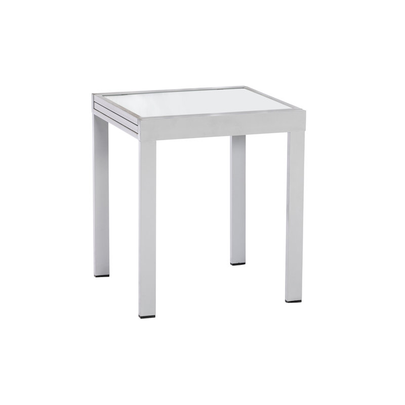Ashmita Square Metal Outdoor Side Table , 65cm cm W 65cm cm D, White