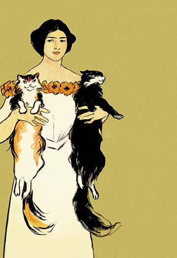 « printemps félins » par edward penfield, reproduction d’art, H 66 po x l 44 po x P 1,5 po
