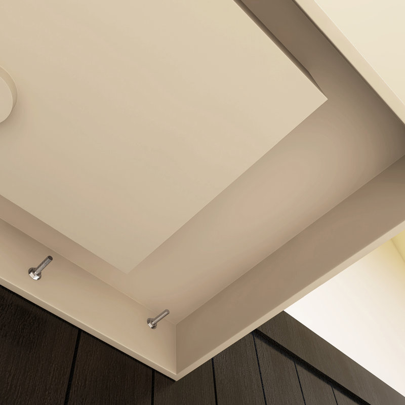 Lavabo de salle de bain mural 35 "avec trou pour robinet, Café laiteux