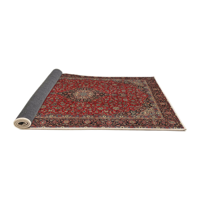 Tapis rouge/brun/beige traditionnel Joaquim, Rond 4 pi