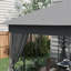 Auvent pour pavillon de jardin 10 po x 11,5 po, double toit avec arbre, gris, pour le jardin, la pelouse, la cour, la terrasse