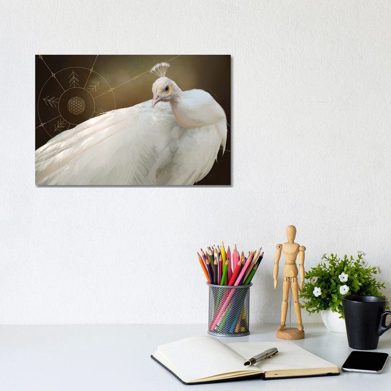 White Peacock by Nettsch - Wrapped Canvas Gallery-Wrapped Canvas Giclée, 20.32 cm H x 30.48 cm W