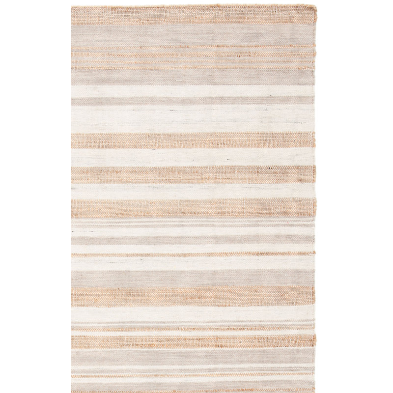 Grice Hand Woven Jute/Wool Striped Rug in Natural/Ivory, Rectangle 3' x 5'
