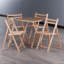 Ensemble 5 pièces Koster, table pliante et chaises, naturel