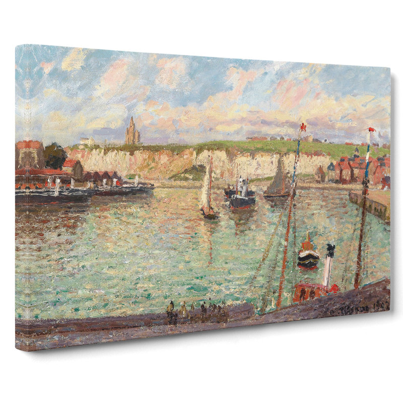 Dieppe Port by Camille Pissarro - Wrapped Canvas, 50cm H x 76cm W x 3cm D