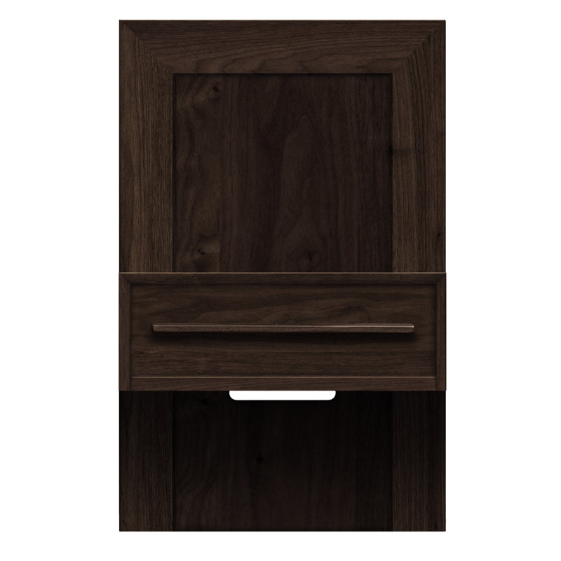 Moduluxe 1 - Drawer Solid Wood Nightstand, Smoke Cherry