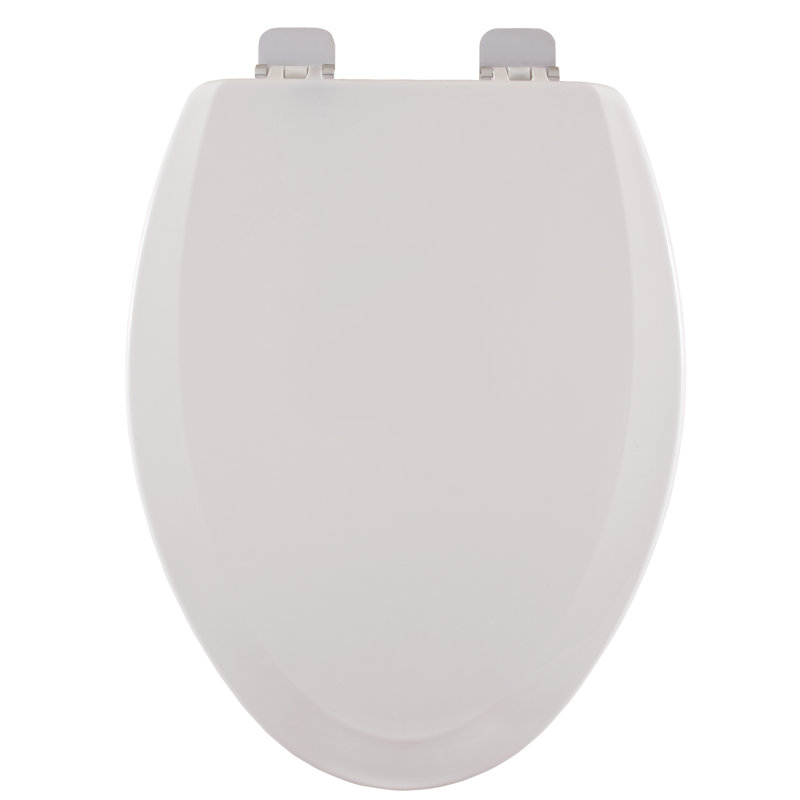 Siège de toilette allongé en bois, Chrome