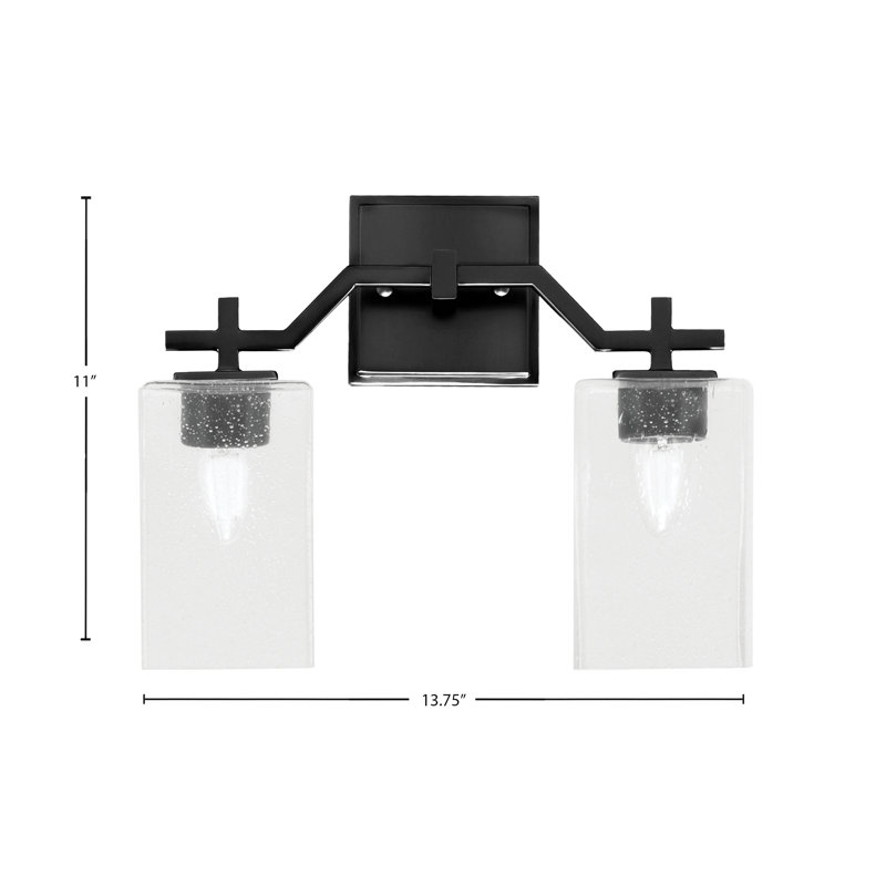 Bar pour salle de bain Headland illustré avec verre à bulles transparent de 7 po, H 11 po x l 13,75 po x P 5,5 po, Noir