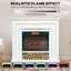 Metro 1800W Inset Electric Fireplace and Mantel Reach up to 30 m², White