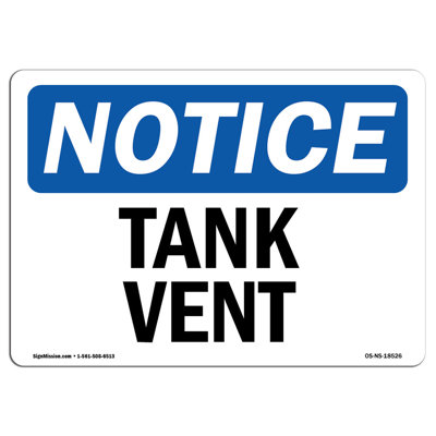 Tank Vent Aluminum Sign 12 x 18