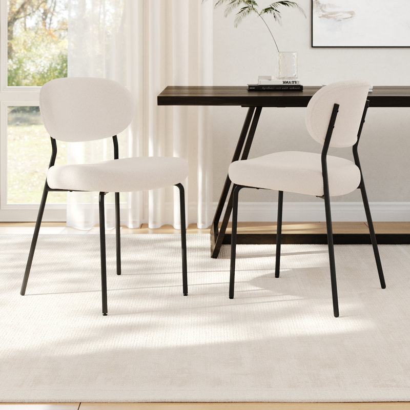 57cm H Upholstered Back Side Chair, White