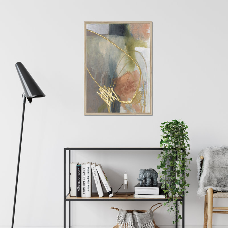 Burnished Loops II by Jennifer Goldberger - Painting, Natural Wood Framed Paper Print, 80cm H x 55cm W