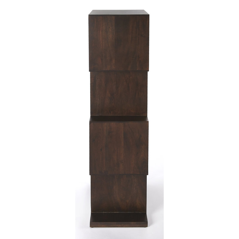 Gandia Essense 47.5" H x 21.5" W Solid Wood Geometric Bookcase, Dark Brown