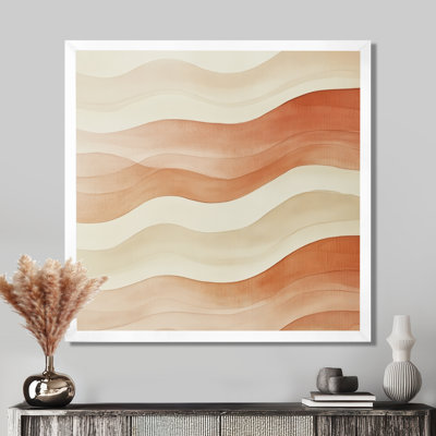 Art mural abstrait en argile, toile minimaliste en terre cuite, ondulation d'argile douce