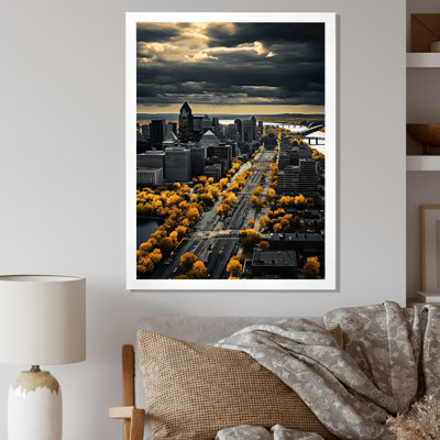 Garonne " Yellow Gray Montreal Beautiful Cityscape Black "