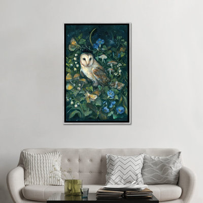 Barn Owl - reproduction d'art murale - toile encadrée