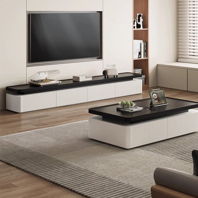 Black + White Manufactured Wood TVStands