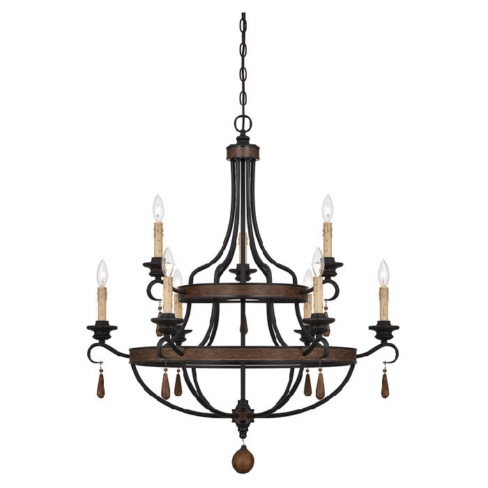 Lustre à bougie Ojas, 9 lumières