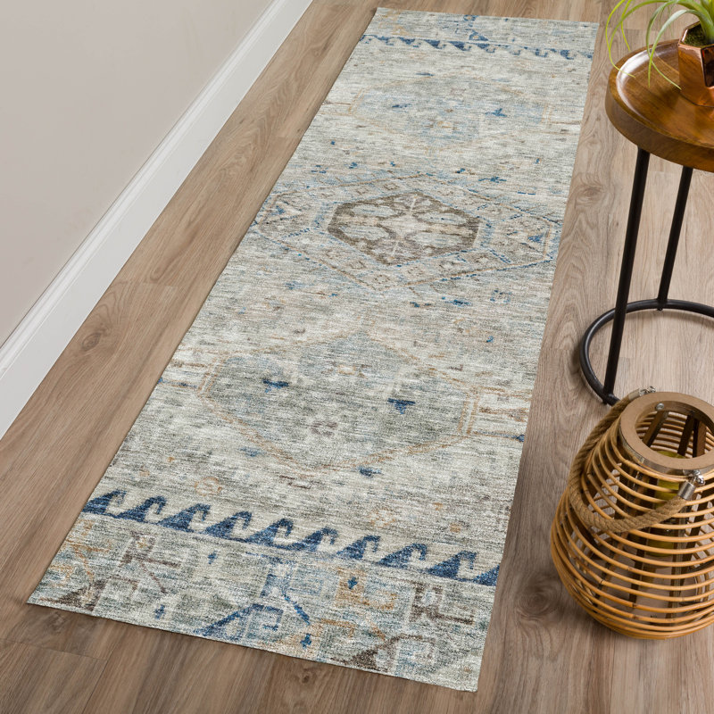 Machine Washable Indoor/Outdoor Earleville ACN2357 Traditional Rug, Runner 2'3" x 7'6"